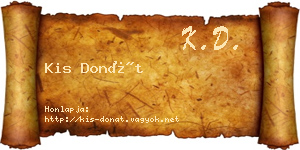 Kis Donát névjegykártya